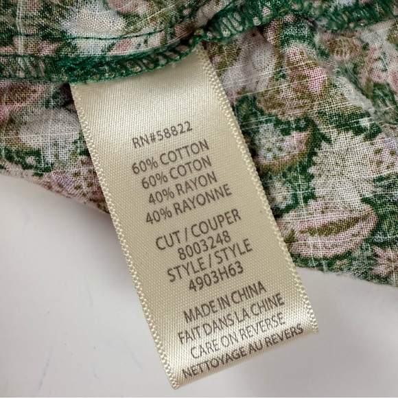 Max Studio Maxi Dress Womens Large Green Floral Strapless Cotton Rayon Blend - Picture 8 of 12